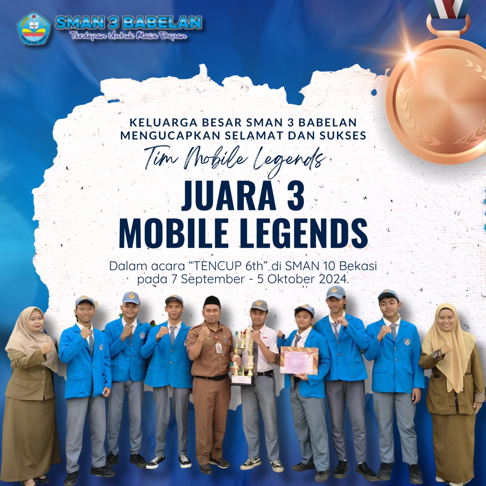 SMAN 3 BABELAN MERAIH JUARA 3 MOBILE LEGENDS 2024