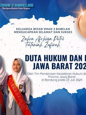 SISWI SMAN 3 BABELAN MENJADI DUTA HUKUM DAN HAM JAWA BARAT 2024